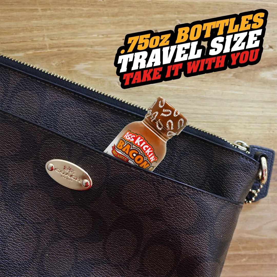 Ass Kickin’ Bacon Hot Sauce – Travel Size 3/4 oz.