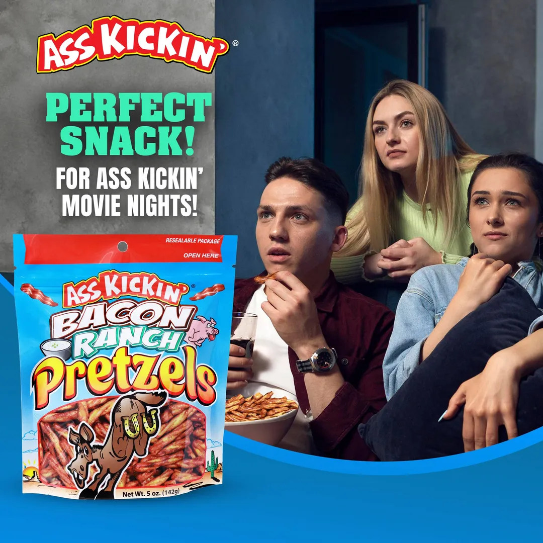 Ass Kickin' Bacon Ranch Pretzels, 5 oz Bags