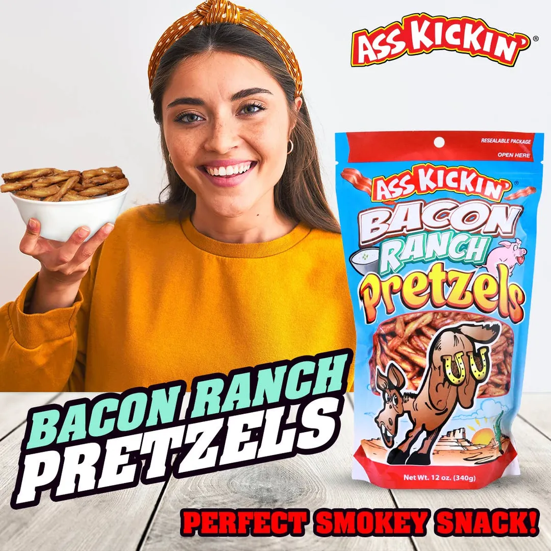 Ass Kickin' Bacon Ranch Pretzels, 5 oz Bags