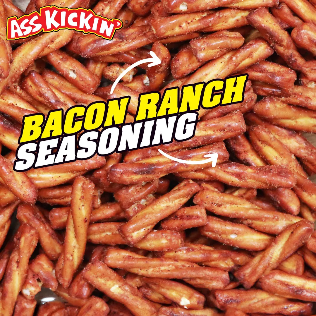 Ass Kickin’ Bacon Ranch Pretzel Twists – 12 oz Bag