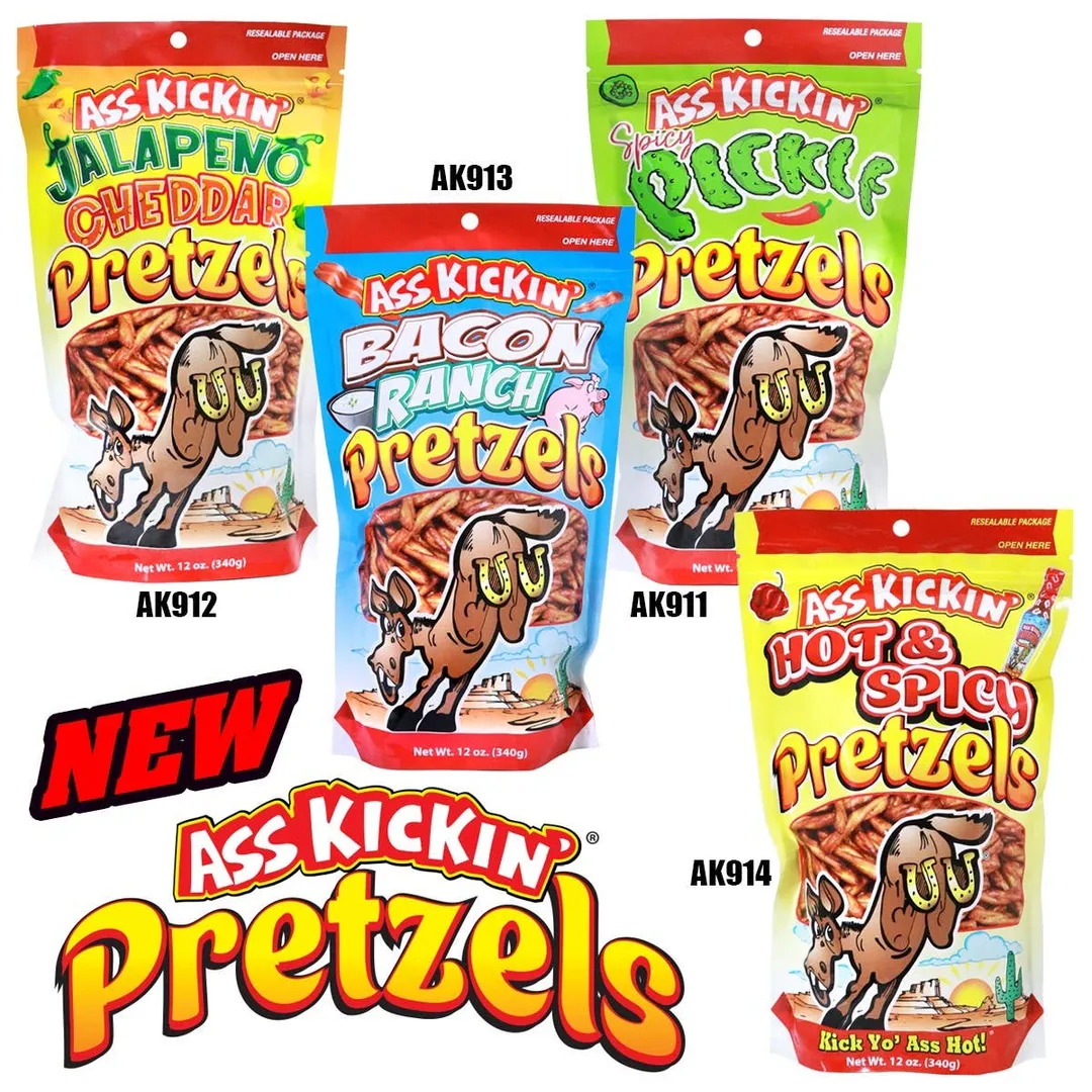 Ass Kickin’ Bacon Ranch Pretzel Twists – 12 oz Bag