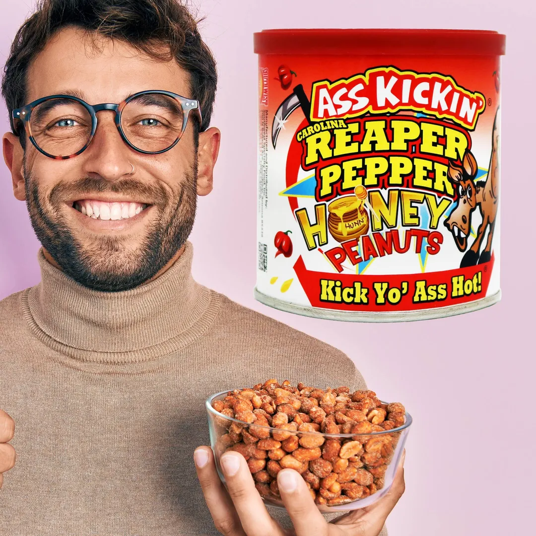 Ass Kickin’ Carolina Reaper Honey Peanuts 4.25 oz