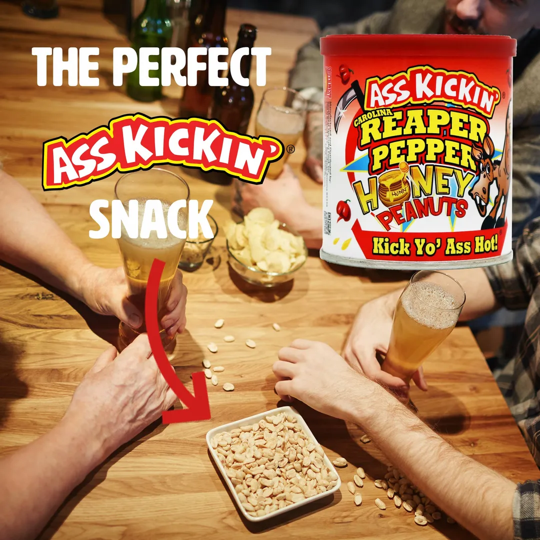 Ass Kickin’ Carolina Reaper Honey Peanuts 4.25 oz