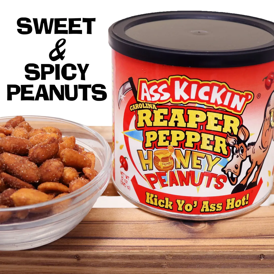 Ass Kickin’ Carolina Reaper Pepper Honey Peanuts