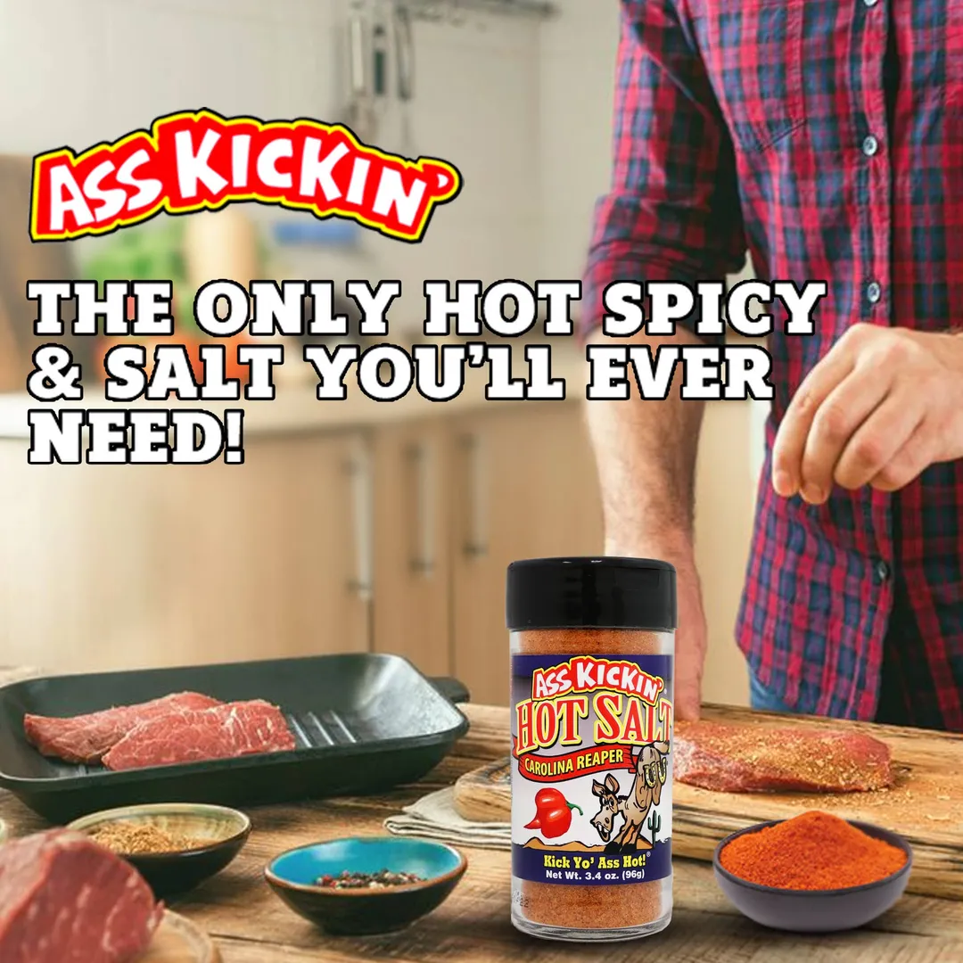 Ass Kickin’ Carolina Reaper Pepper Hot Salt – 3.4 oz.