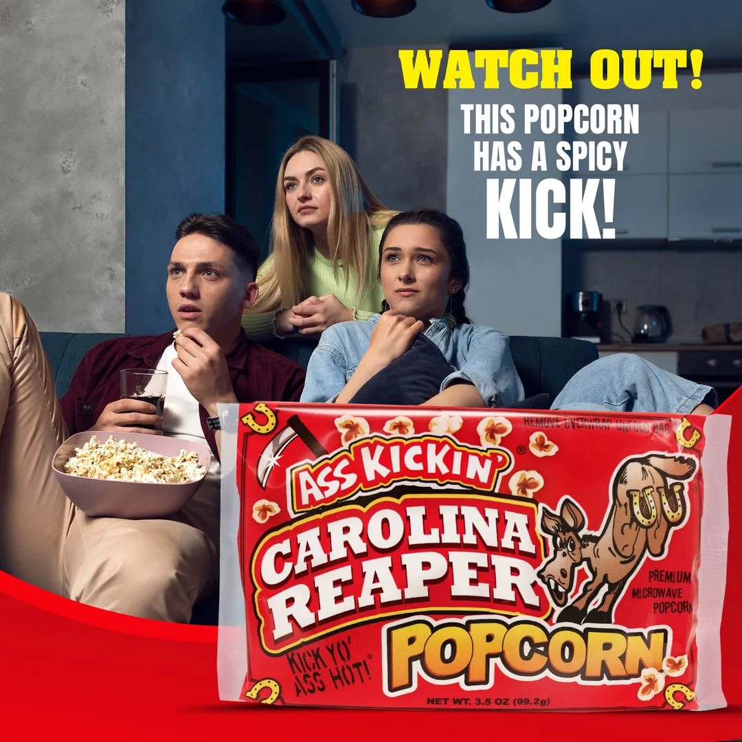 Ass Kickin’ Carolina Reaper Popcorn – Spicy Microwave Snack