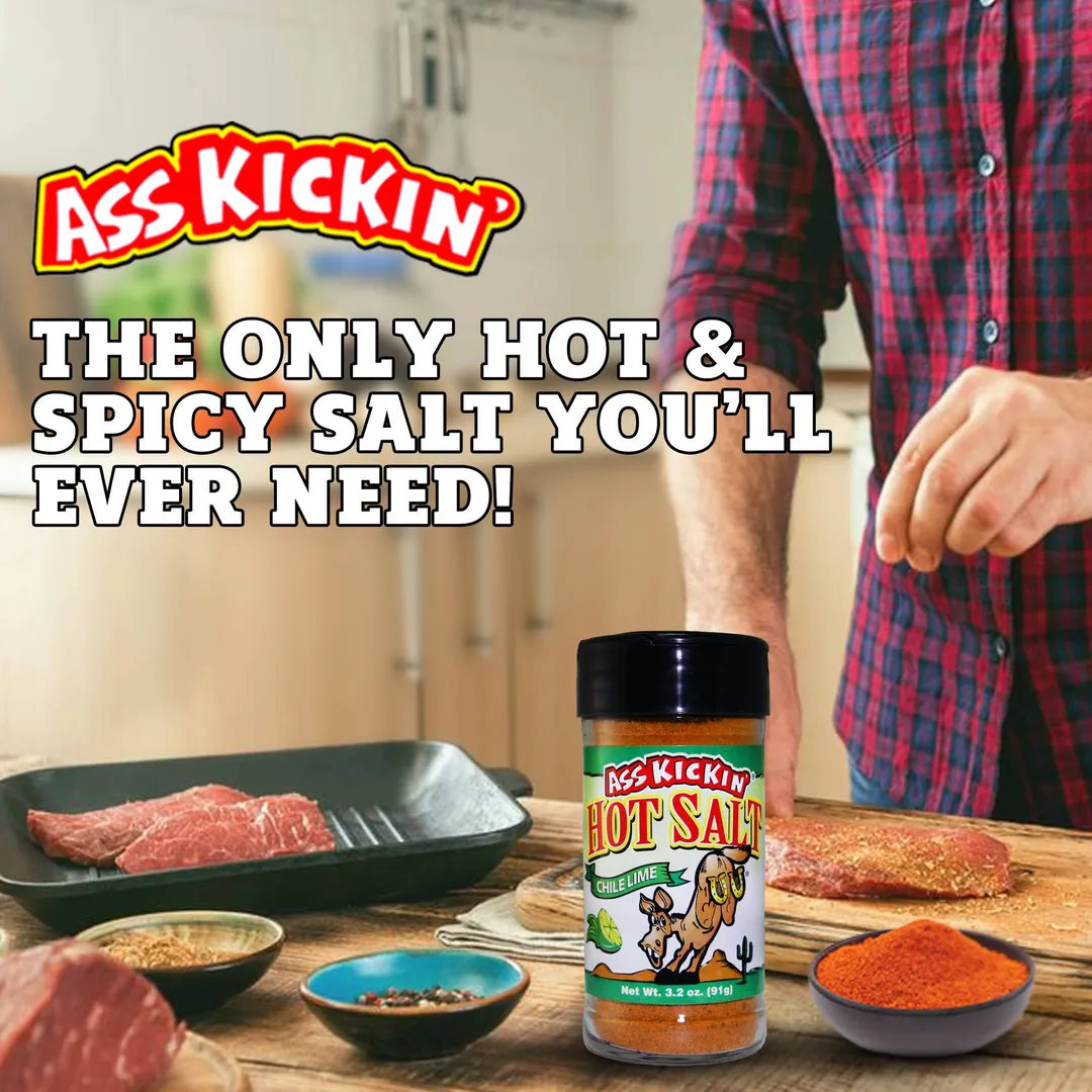 Ass Kickin’ Chile Lime Hot Salt – 3.2 oz.