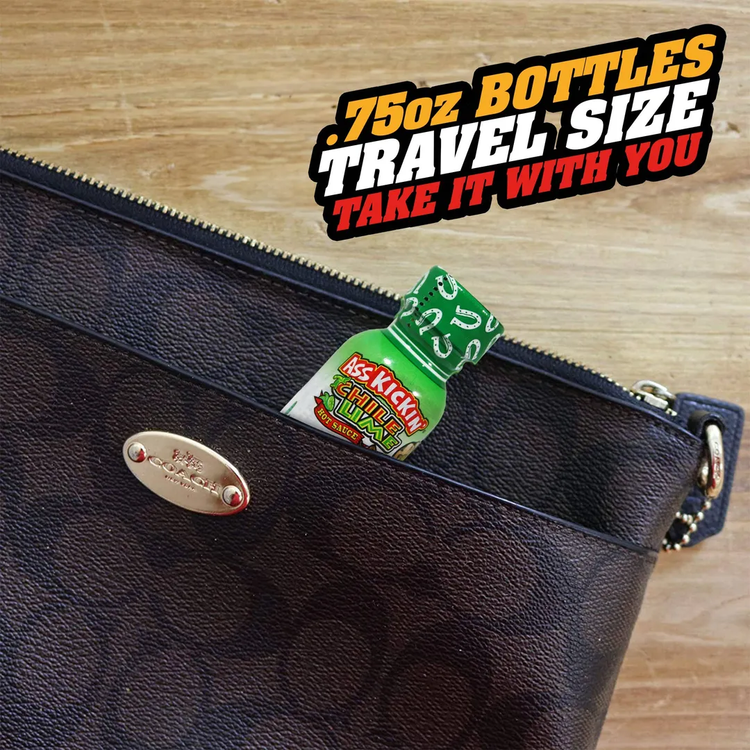Ass Kickin’ Chile Lime Hot Sauce – Travel Size 3/4 oz.