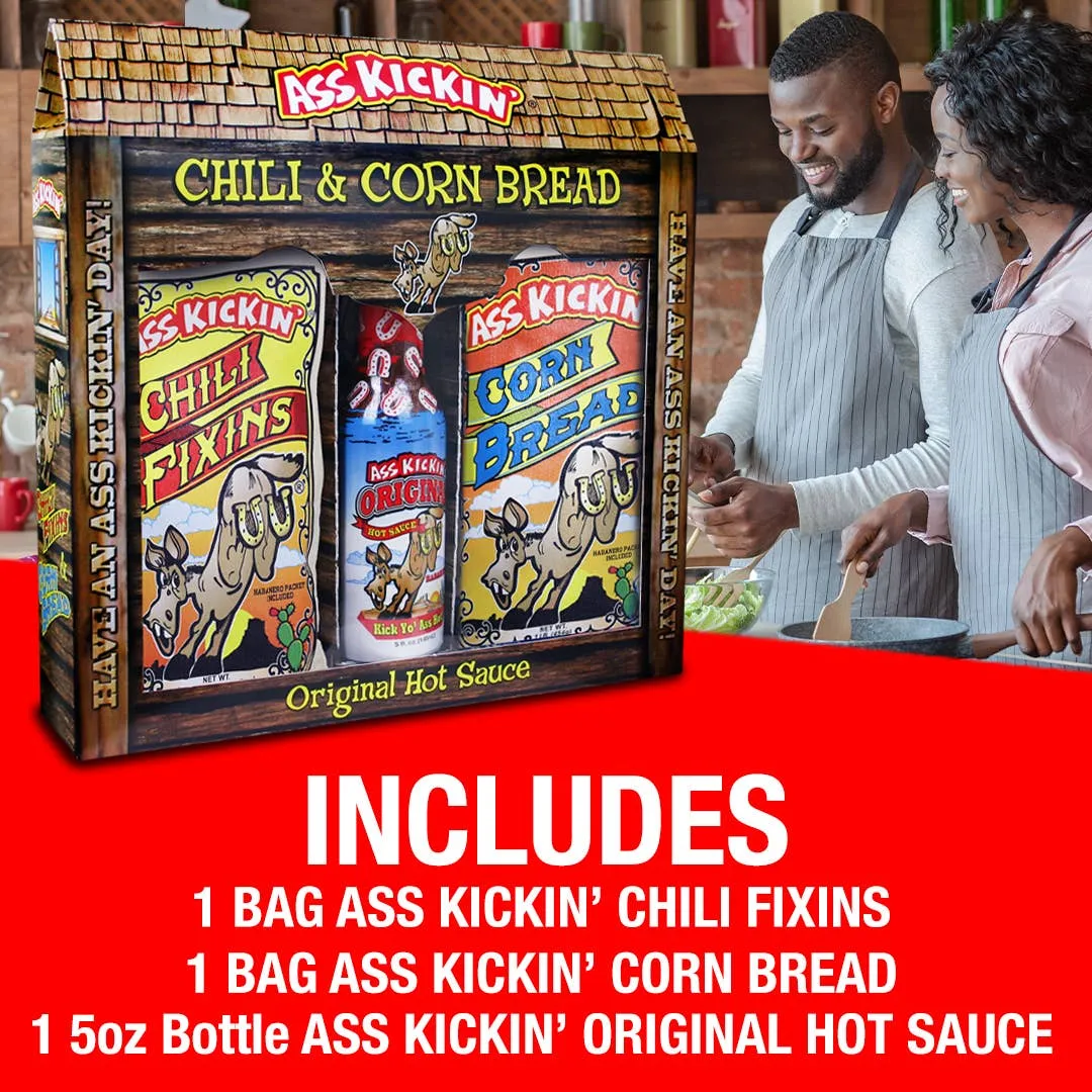Ass Kickin’ Chili Corn Bread Gift Set – Spicy Dinner Kit