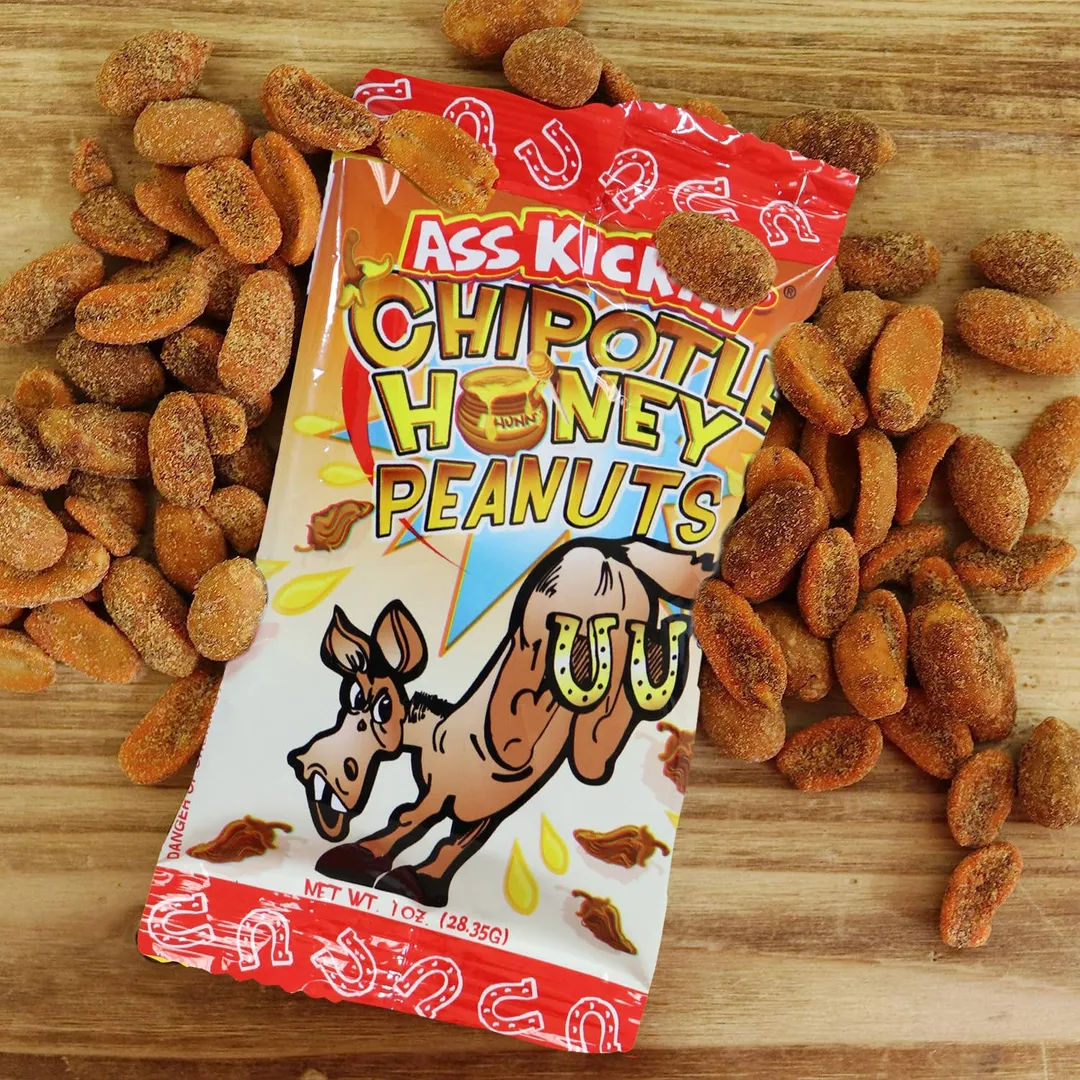Ass Kickin’ Chipotle Honey Peanuts 1 oz. Bag