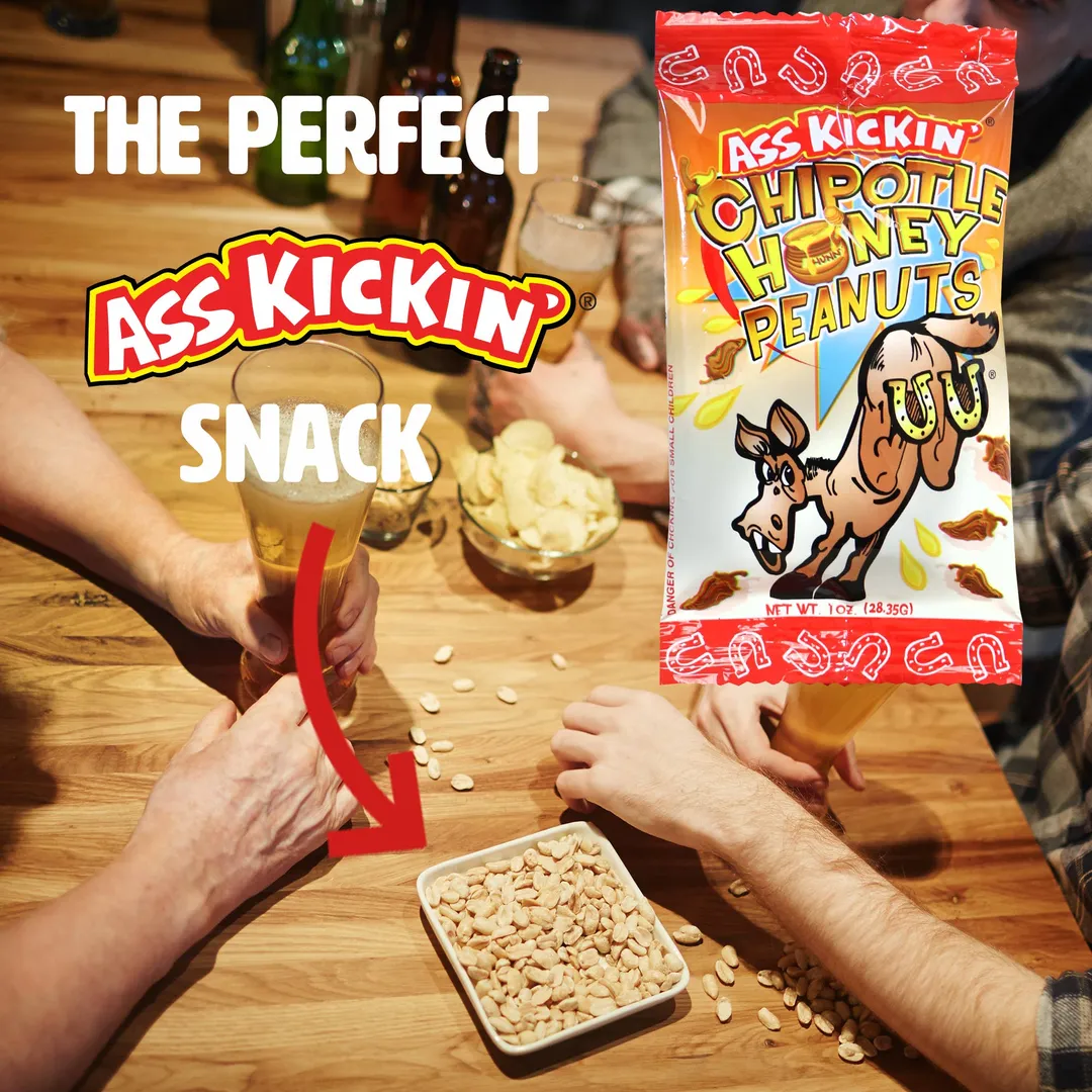 Ass Kickin’ Chipotle Honey Peanuts 1 oz. Bag