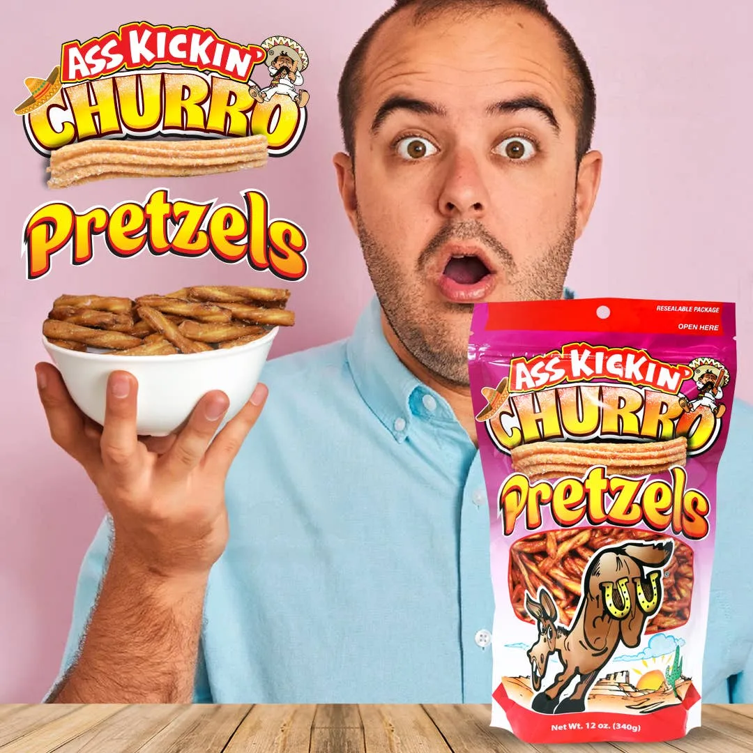Ass Kickin' Churro Pretzels - 12 oz Resealable Bags