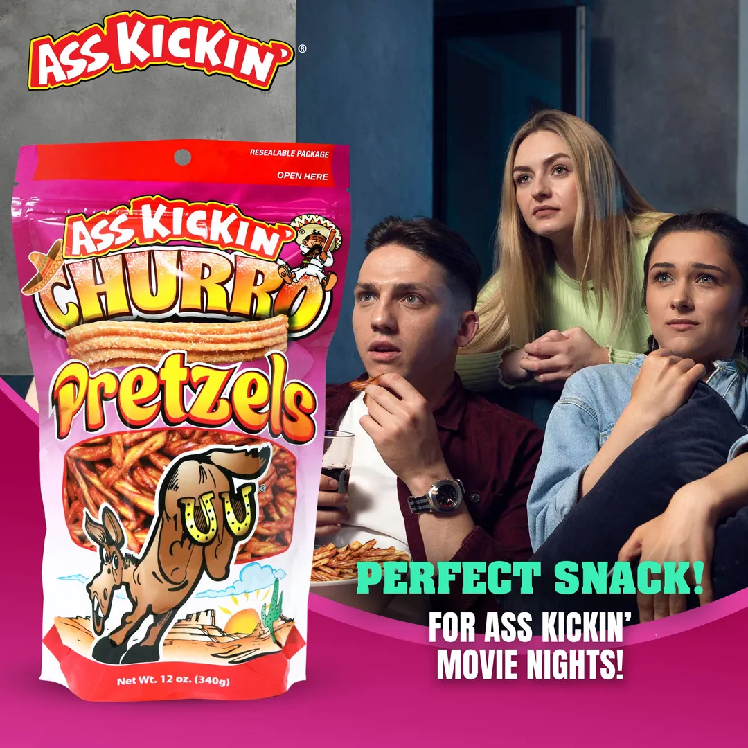 Ass Kickin' Churro Pretzels - 12 oz Resealable Bags