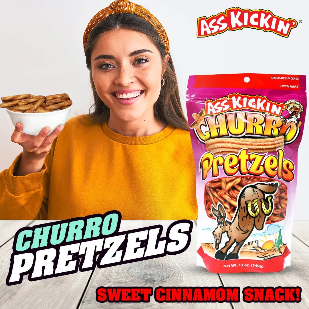 Ass Kickin' Churro Pretzels - 12 oz Resealable Bags