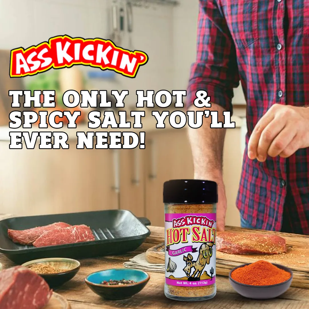 Ass Kickin’ Garlic Hot Salt – 4oz.