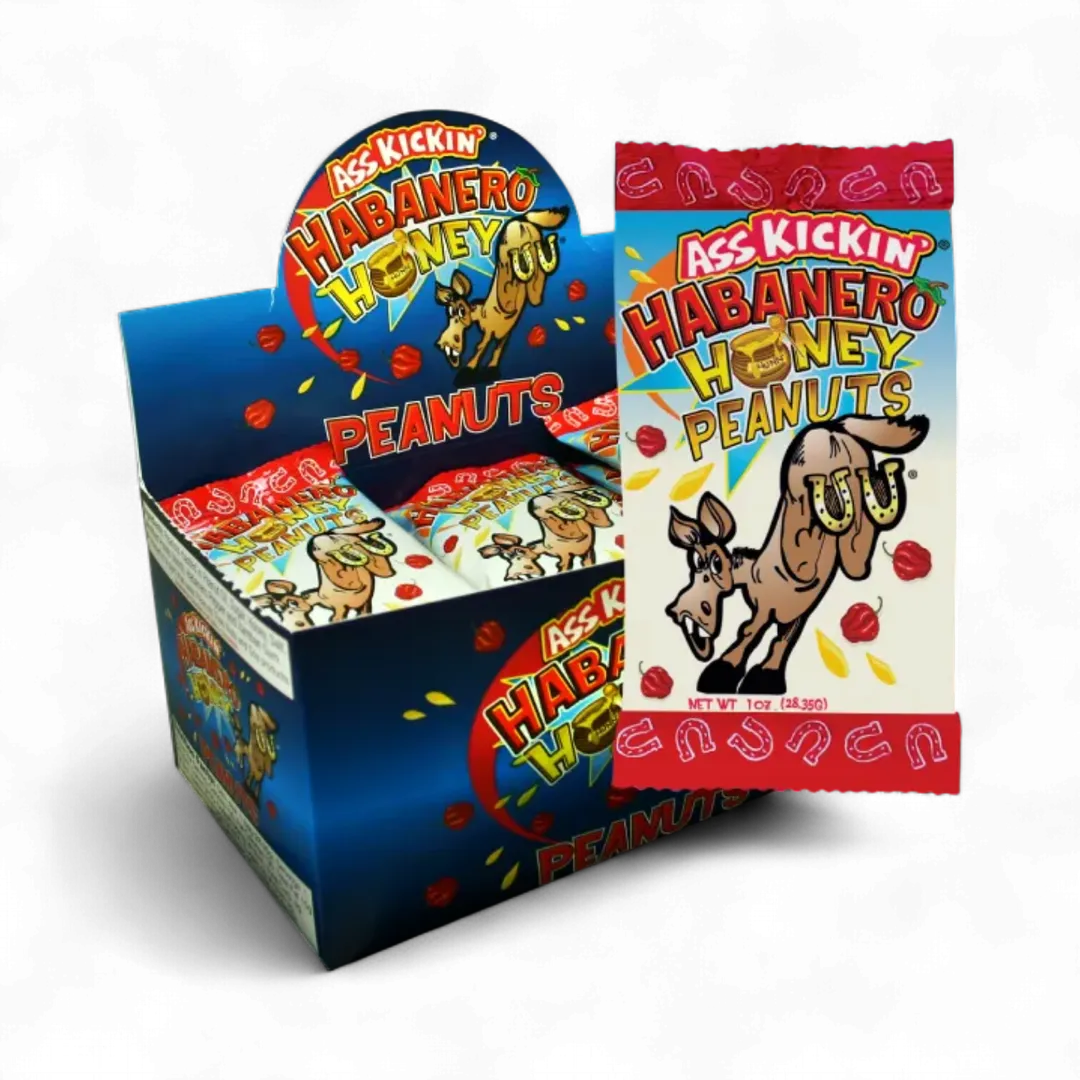 Ass Kickin’ Habanero Honey Peanuts 1 oz. Bag