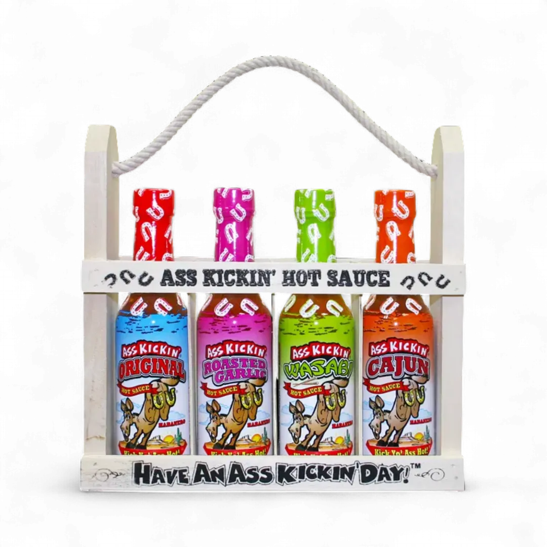 Ass Kickin’ Hot Sauce in a Wooden Crate