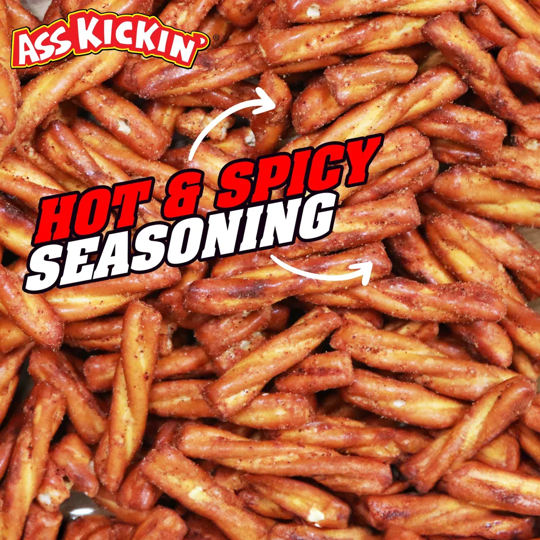 Ass Kickin’ Hot & Spicy Pretzels – 12 oz Resealable Bags