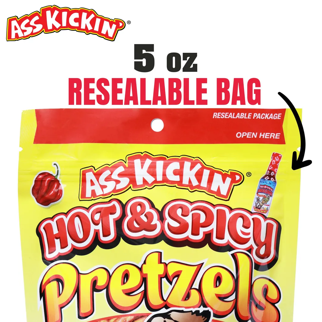 Ass Kickin' Hot & Spicy Pretzels - 5 oz Resealable Bags