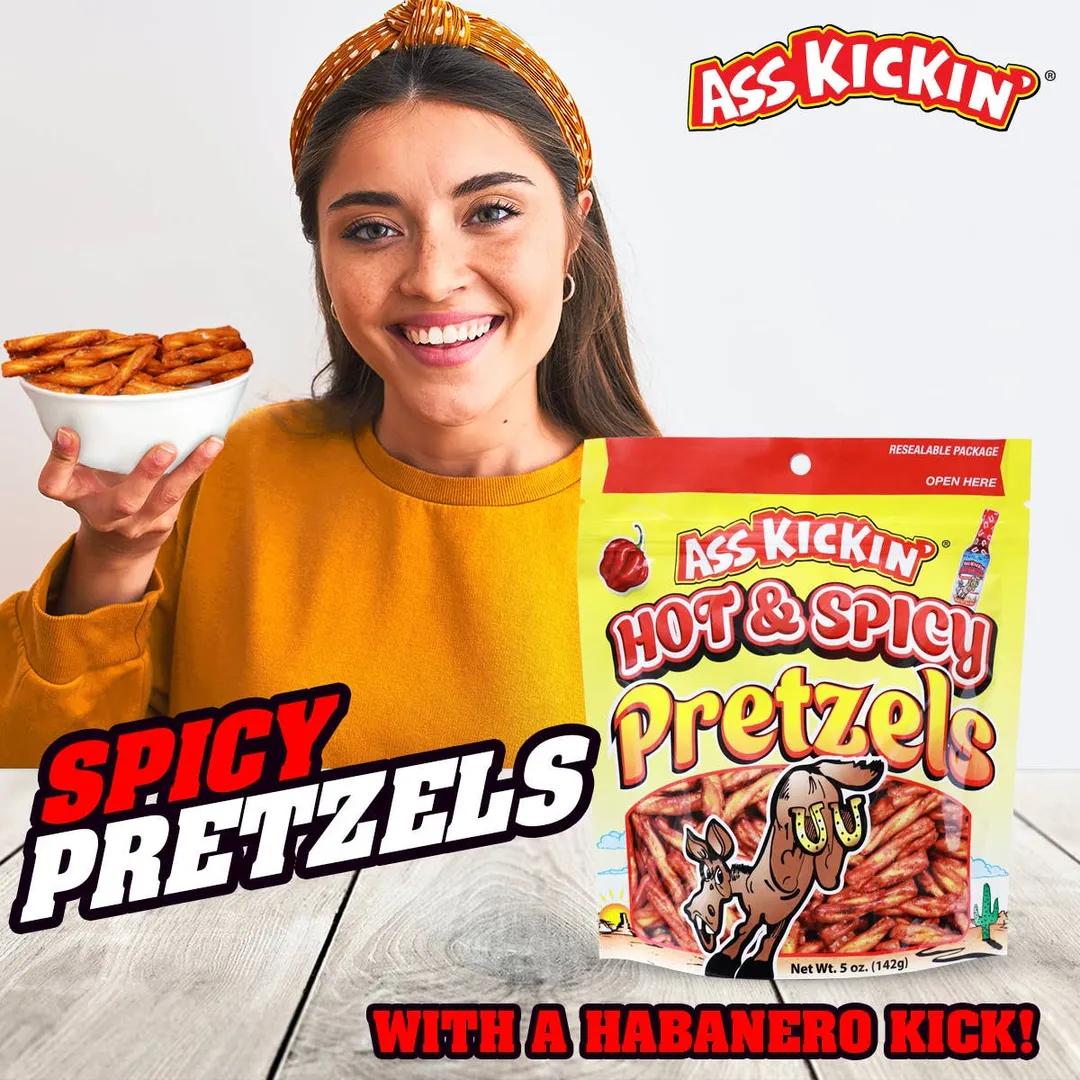 Ass Kickin' Hot & Spicy Pretzels - 5 oz Resealable Bags