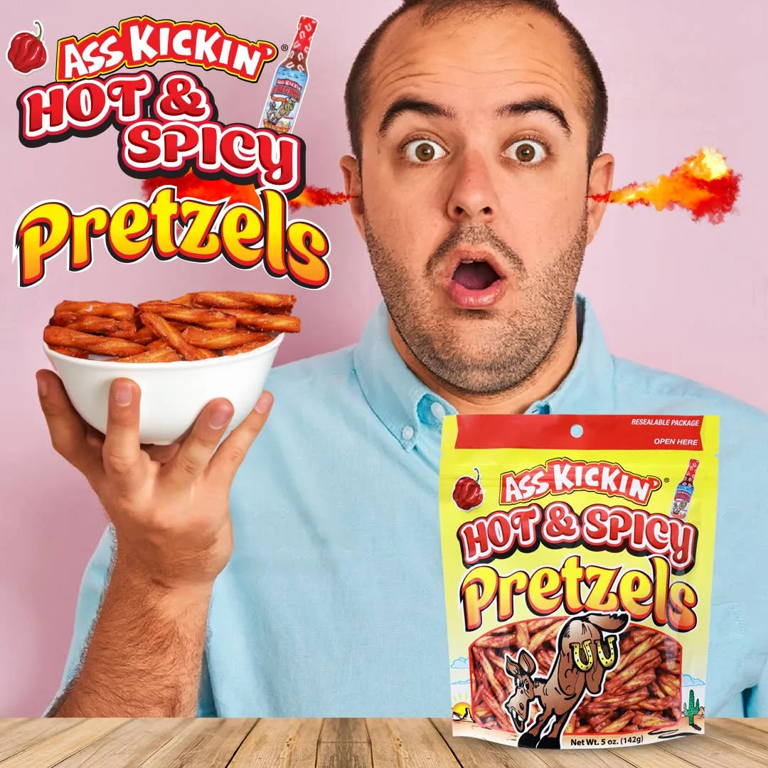 Ass Kickin' Hot & Spicy Pretzels - 5 oz Resealable Bags