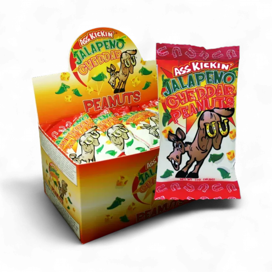 Ass Kickin’ Jalapeno Cheddar Peanuts 1 oz. Bags