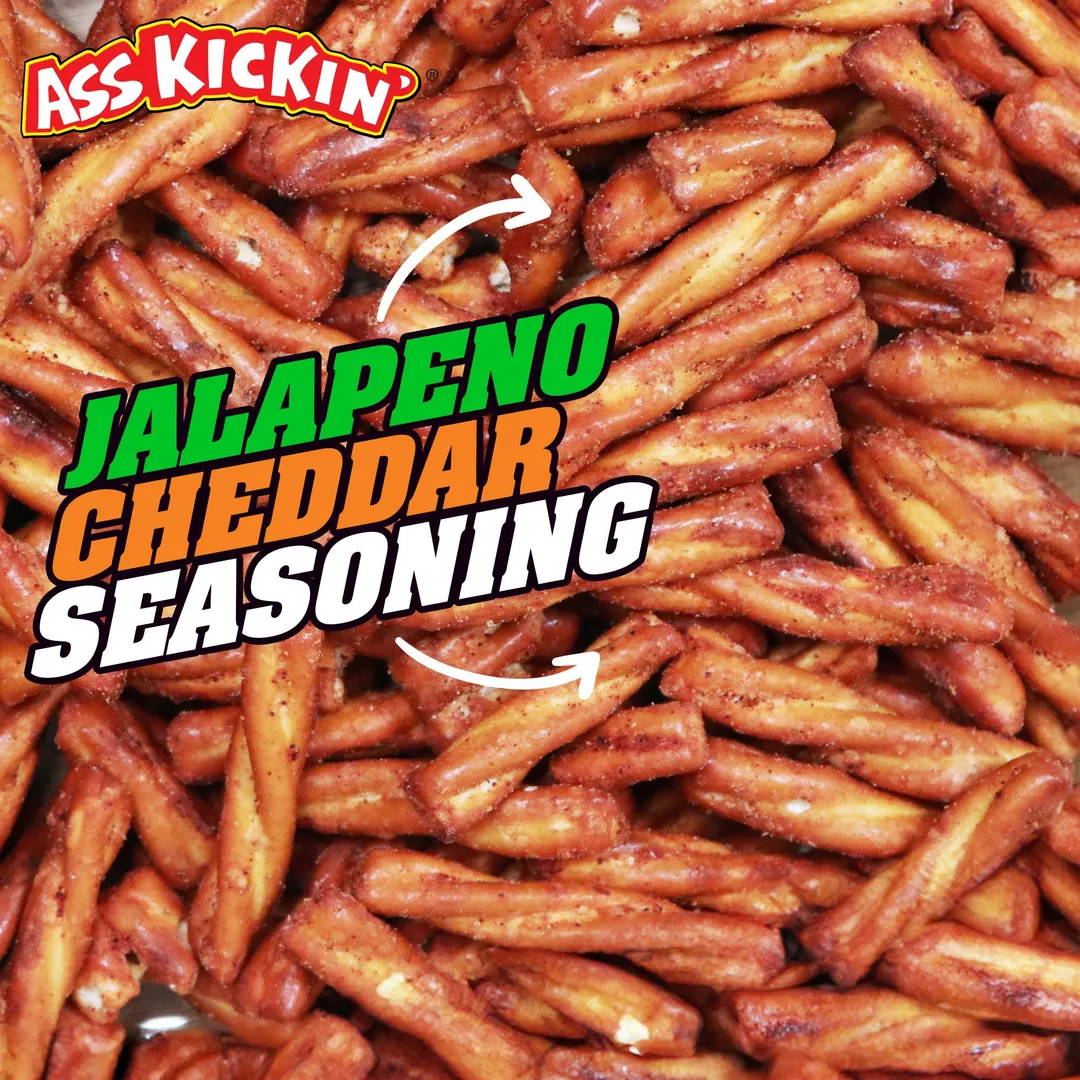 Ass Kickin' Jalapeno Cheddar Pretzels, 5 oz Resealable Bags