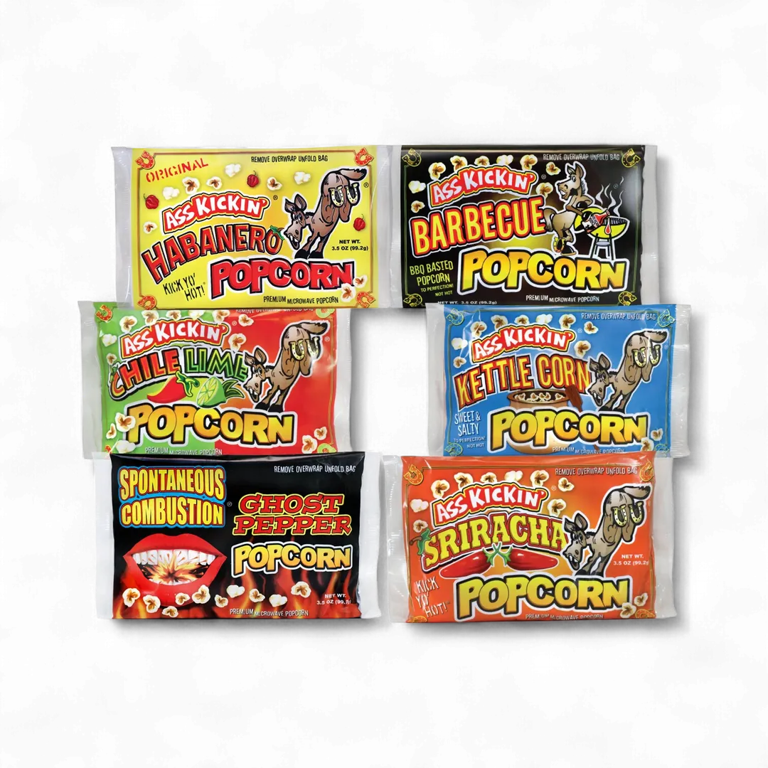 Ass Kickin' Microwave Popcorn Variety 6 Bag Gift Set
