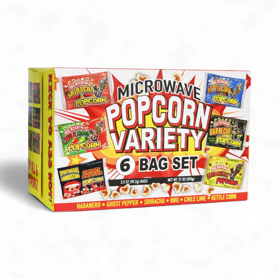 Ass Kickin' Microwave Popcorn Variety 6 Bag Gift Set