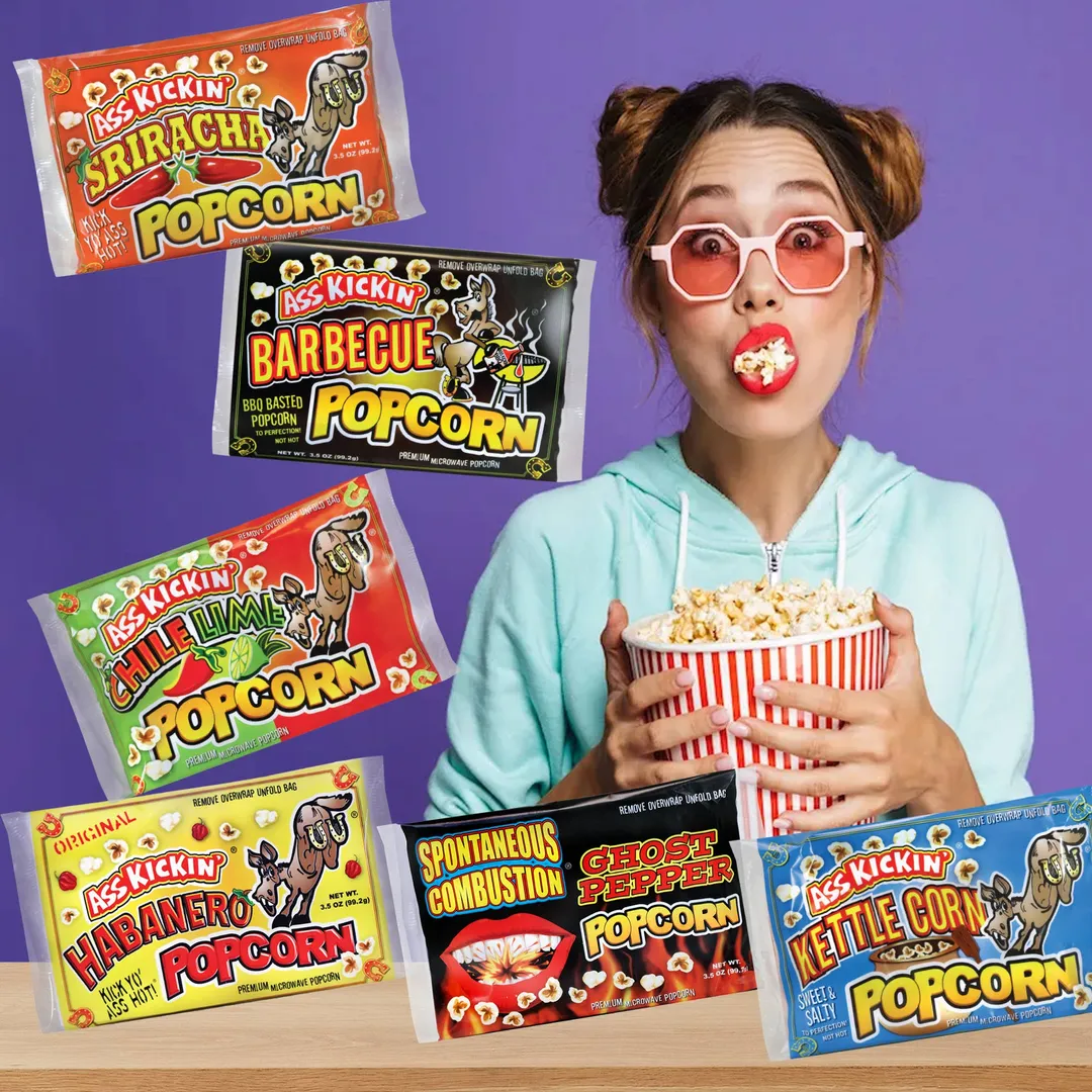 Ass Kickin' Microwave Popcorn Variety 6 Bag Gift Set