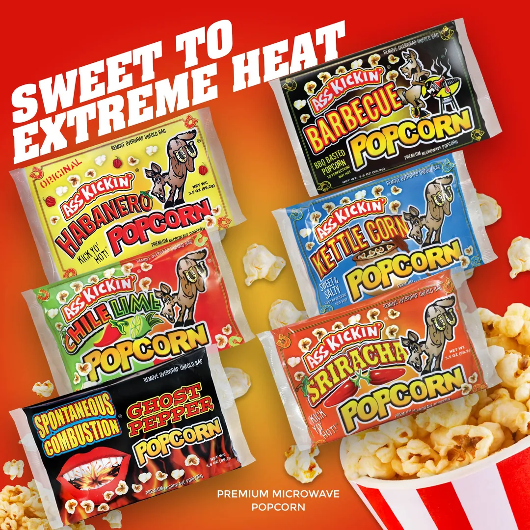 Ass Kickin' Microwave Popcorn Variety 6 Bag Gift Set