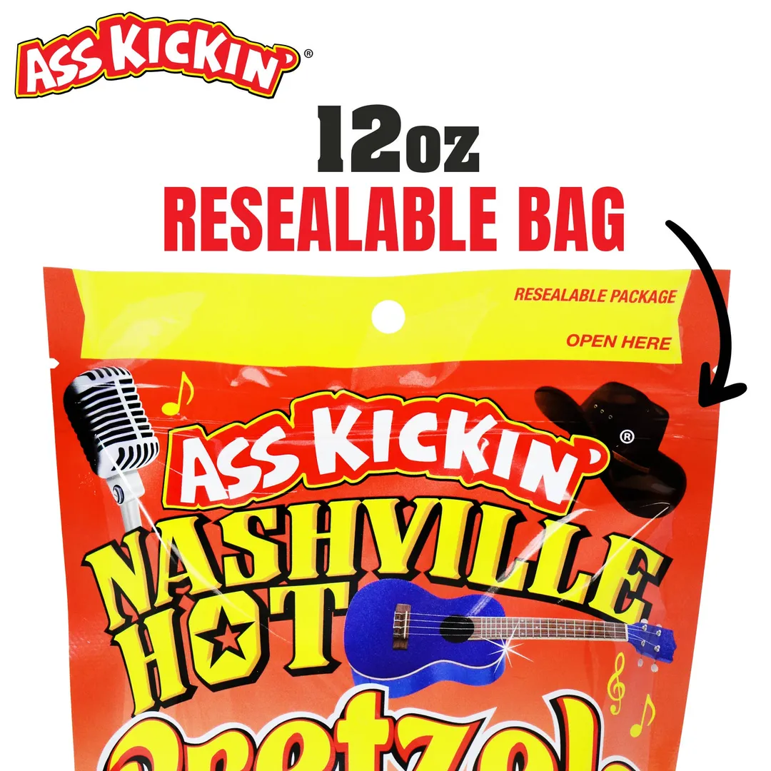 ASS KICKIN’ Nashville Hot Pretzels 12 Ounce Size Flavor Pack