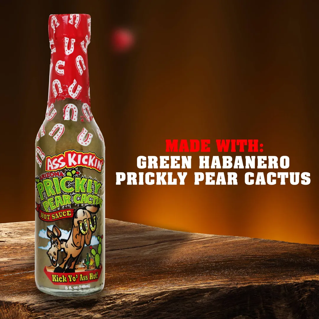 Ass Kickin' Prickly Pear Cactus Green Habanero Hot Sauce