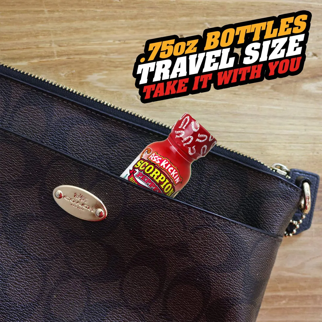 Ass Kickin’ Scorpion Hot Sauce – Travel Size 3/4 oz.