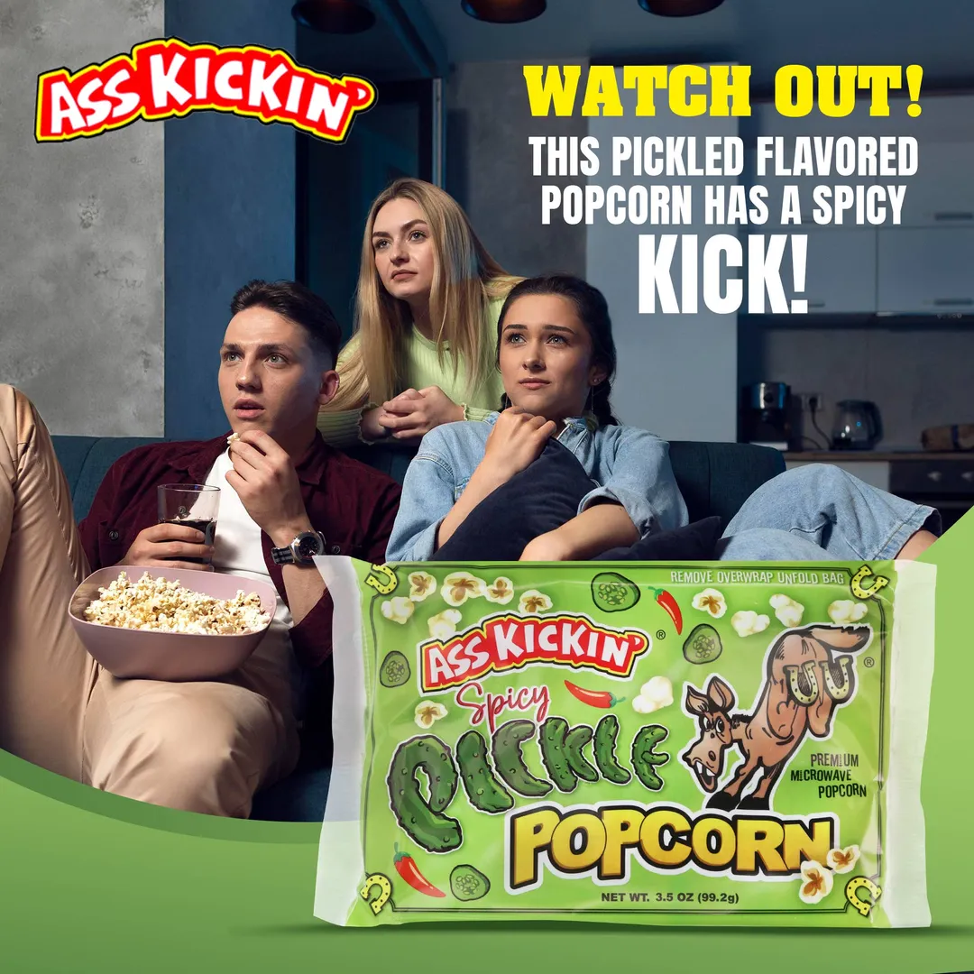 Ass Kickin’ Spicy Pickle Popcorn 3-Pack