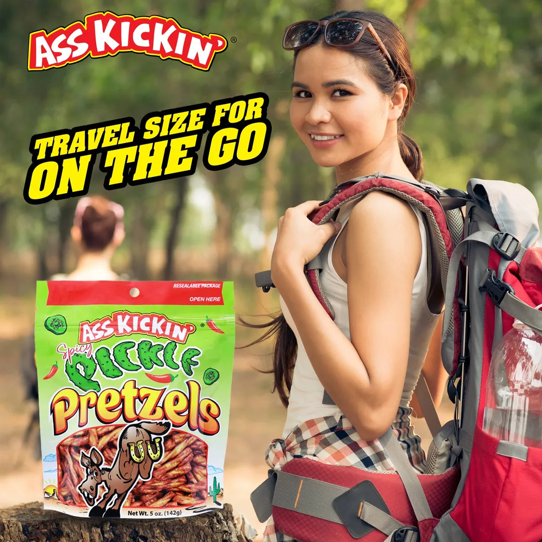 Ass Kickin' Spicy Pickle Pretzels, 5 oz Resealable Bags