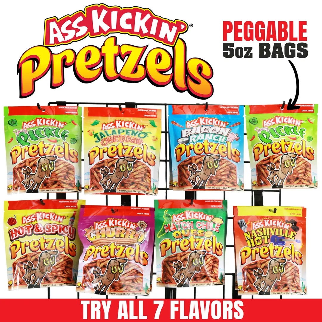 Ass Kickin' Spicy Pickle Pretzels, 5 oz Resealable Bags