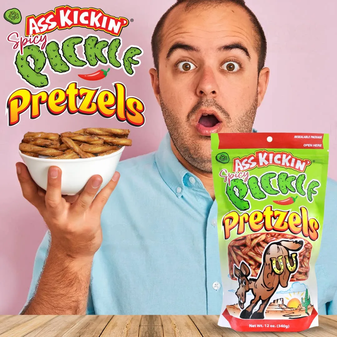 Ass Kickin’ Spicy Pickle Pretzel Twists – 12 oz Bag