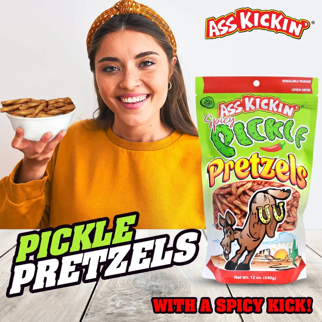 Ass Kickin’ Spicy Pickle Pretzel Twists – 12 oz Bag