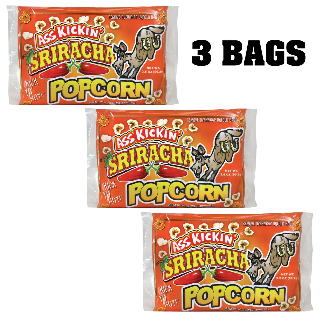 Ass Kickin’ Sriracha Popcorn 3-Pack