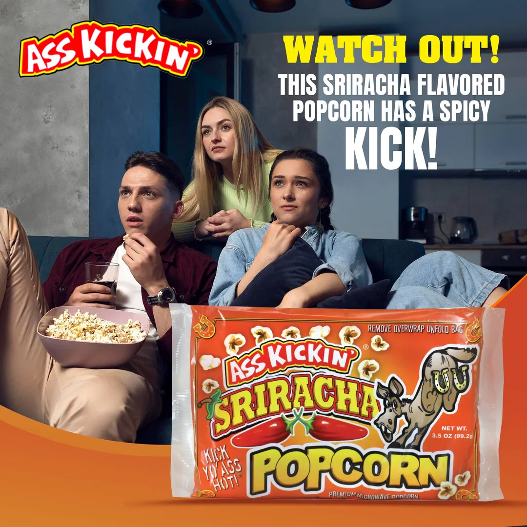Ass Kickin’ Sriracha Popcorn 3-Pack