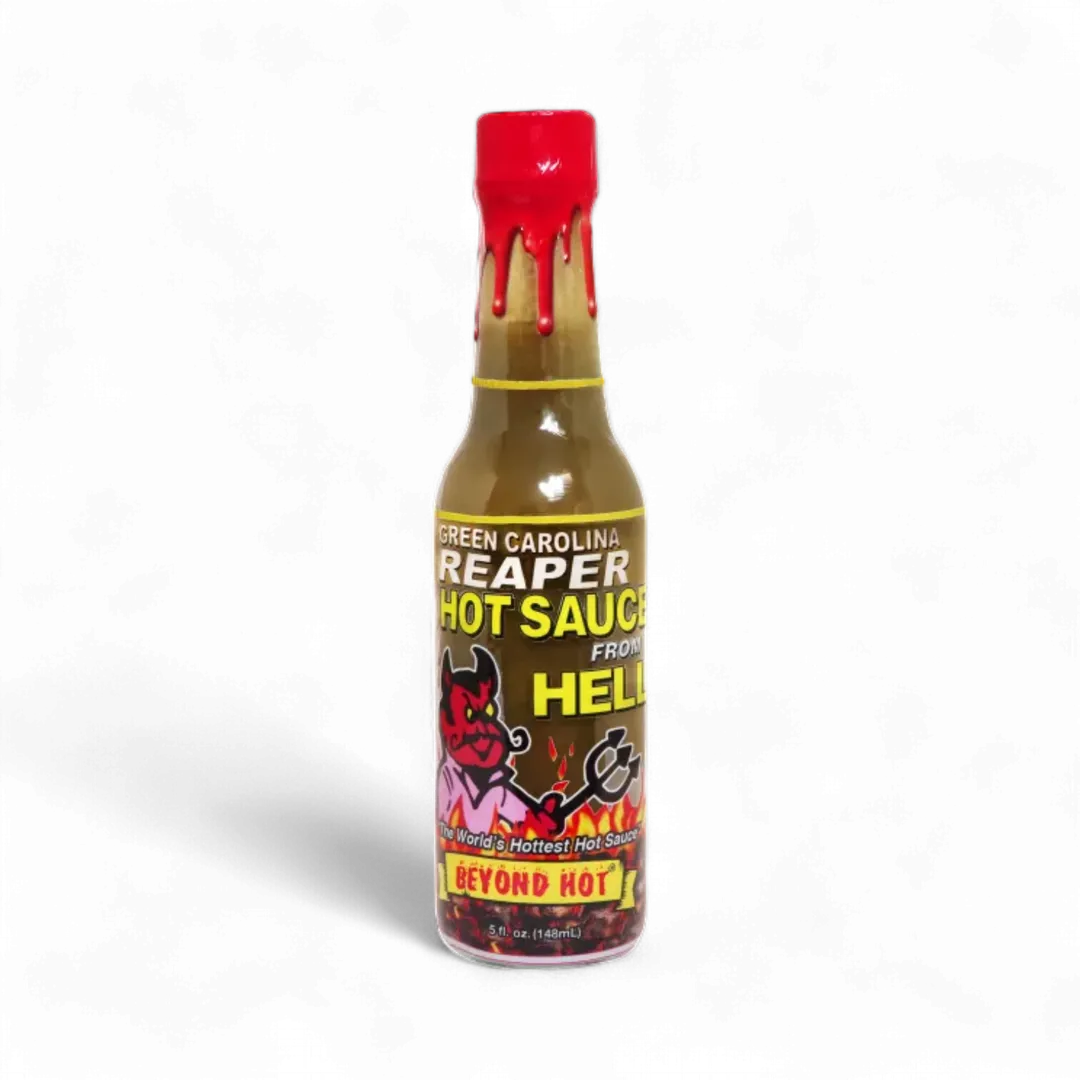 Green Carolina Reaper Hot Sauce from Hell