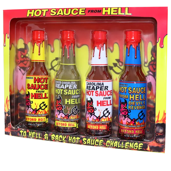 Hot Sauce From Hell 4 Pack Gift Set Challenge