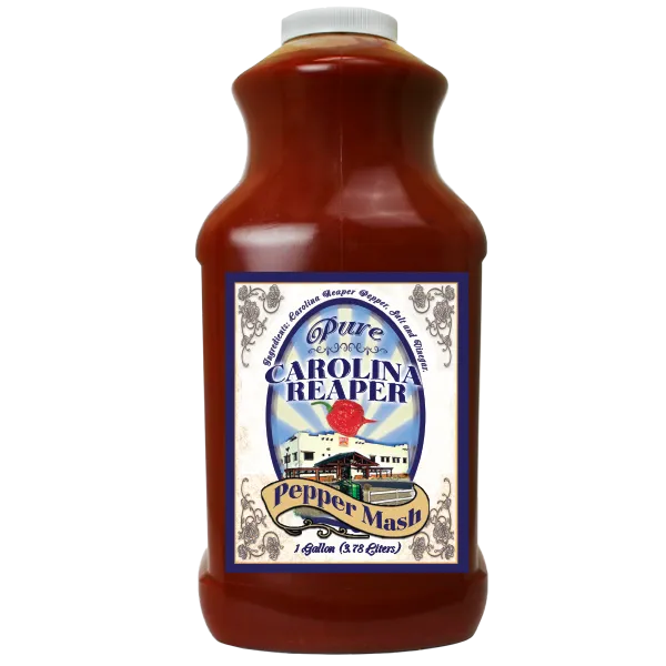 Pure Carolina Reaper Pepper Mash Puree – 1 Gallon