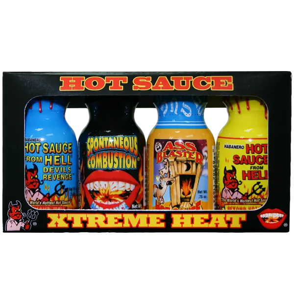 Travel Size Xtreme Hot Sauce 4 Pack