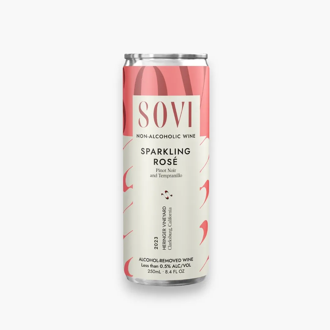 Sovi Sparkling Rosé - Non-Alcoholic Wine - Individual Cans