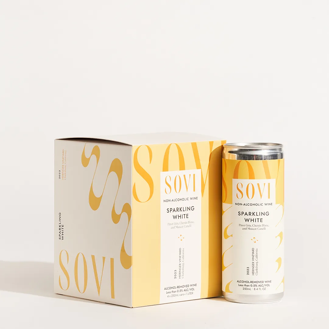 Sovi Sparkling White - Non-Alcoholic Wine - 4-Pack Cans