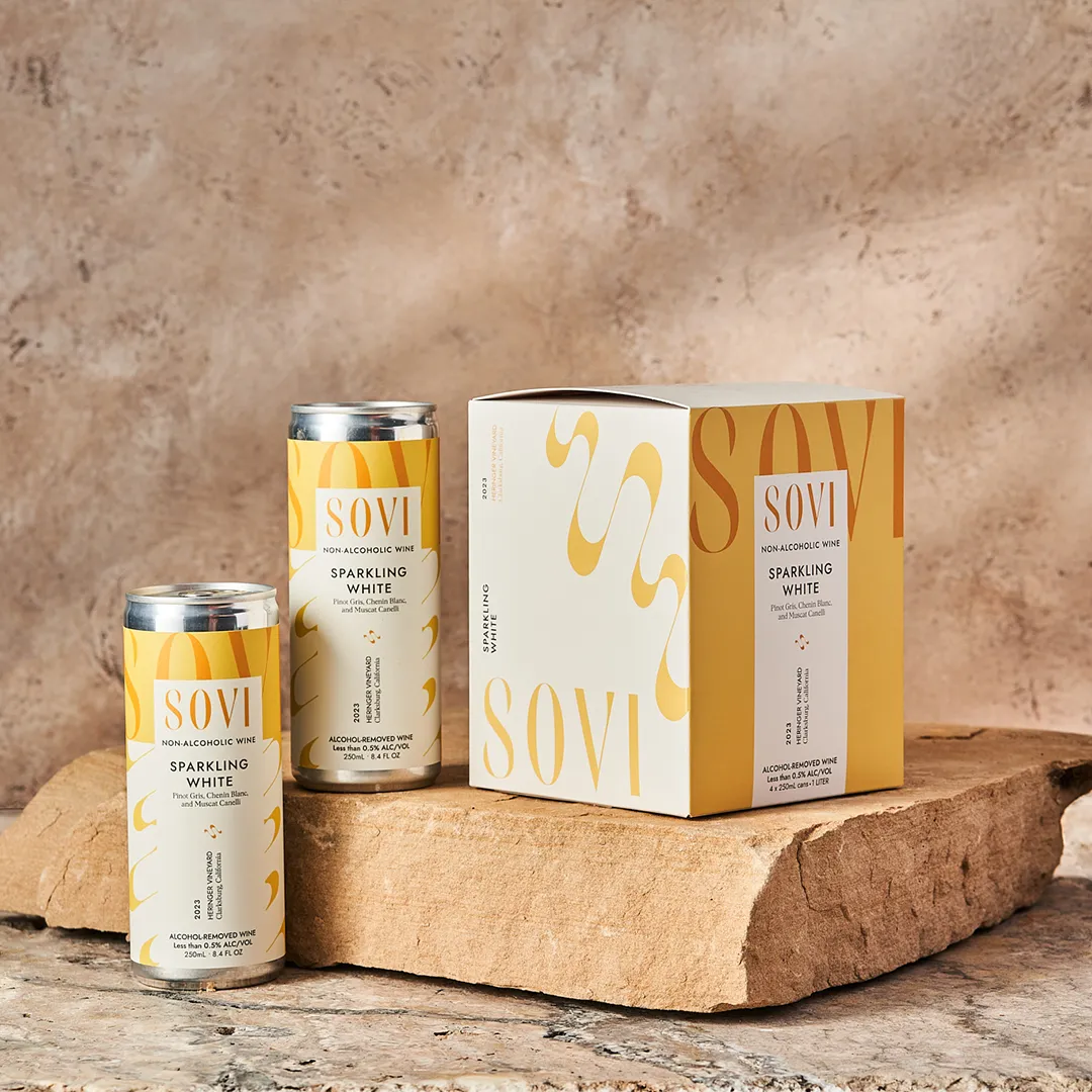 Sovi Sparkling White - Non-Alcoholic Wine - 4-Pack Cans