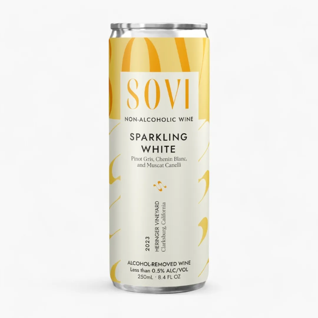 Sovi Sparkling White - Non-Alcoholic Wine - Individual Cans