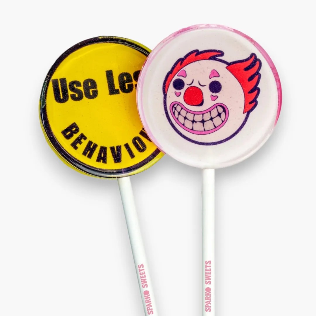 Custom Round Lollipops - 1.75" (Black) - Watermelon